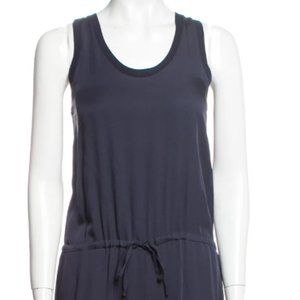 Theory Silk Scoop Neck Jumpsuit Navy